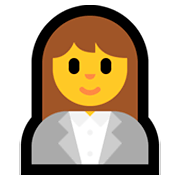 Emoji 👩‍💼 Impiegata su Microsoft Windows 10 April 2018 Update.