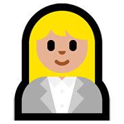 👩🏼‍💼 Emoji Büroangestellte: mittelhelle Hautfarbe Microsoft Windows 10 April 2018 Update.