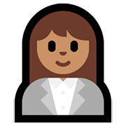 👩🏽‍💼 Emoji Oficinista Mujer: Tono De Piel Medio en Microsoft Windows 10 April 2018 Update.