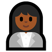 👩🏾‍💼 Emoji Büroangestellte: mitteldunkle Hautfarbe Microsoft Windows 10 April 2018 Update.
