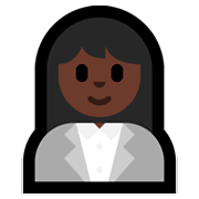 👩🏿‍💼 Emoji Büroangestellte: dunkle Hautfarbe Microsoft Windows 10 April 2018 Update.