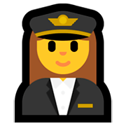 Emoji 👩‍✈️ Pilota Donna su Microsoft Windows 10 April 2018 Update.