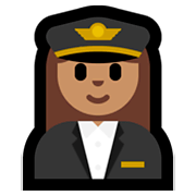 👩🏽‍✈️ Emoji Pilotin: mittlere Hautfarbe Microsoft Windows 10 April 2018 Update.