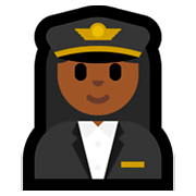 👩🏾‍✈️ Emoji Piloto De Avião Mulher: Pele Morena Escura na Microsoft Windows 10 April 2018 Update.