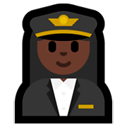 👩🏿‍✈️ Emoji Piloto Mujer: Tono De Piel Oscuro en Microsoft Windows 10 April 2018 Update.