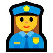 Emoji 👮‍♀️ Poliziotta su Microsoft Windows 10 April 2018 Update.