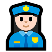 👮🏻‍♀️ Emoji Polizistin: helle Hautfarbe Microsoft Windows 10 April 2018 Update.