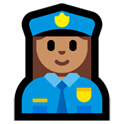 Émoji 👮🏽‍♀️ Policière : Peau Légèrement Mate sur Microsoft Windows 10 April 2018 Update.