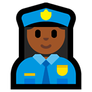 👮🏾‍♀️ Emoji Policial Mulher: Pele Morena Escura na Microsoft Windows 10 April 2018 Update.