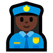 👮🏿‍♀️ Emoji Policial Mulher: Pele Escura na Microsoft Windows 10 April 2018 Update.