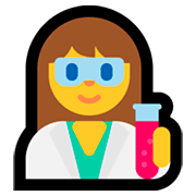 Emoji 👩‍🔬 Scienziata su Microsoft Windows 10 April 2018 Update.
