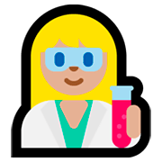 Émoji 👩🏼‍🔬 Scientifique Femme : Peau Moyennement Claire sur Microsoft Windows 10 April 2018 Update.