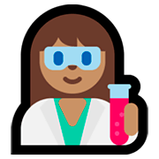 Emoji 👩🏽‍🔬 Scienziata: Carnagione Olivastra su Microsoft Windows 10 April 2018 Update.