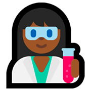 👩🏾‍🔬 Emoji Wissenschaftlerin: mitteldunkle Hautfarbe Microsoft Windows 10 April 2018 Update.
