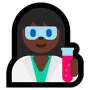 👩🏿‍🔬 Emoji Cientista Mulher: Pele Escura na Microsoft Windows 10 April 2018 Update.
