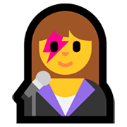 Emoji 👩‍🎤 Cantante Donna su Microsoft Windows 10 April 2018 Update.