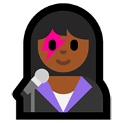 👩🏾‍🎤 Emoji Cantante Mujer: Tono De Piel Oscuro Medio en Microsoft Windows 10 April 2018 Update.