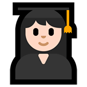 👩🏻‍🎓 Emoji Estudiante Mujer: Tono De Piel Claro en Microsoft Windows 10 April 2018 Update.