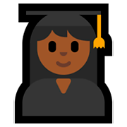 Emoji 👩🏾‍🎓 Studentessa: Carnagione Abbastanza Scura su Microsoft Windows 10 April 2018 Update.
