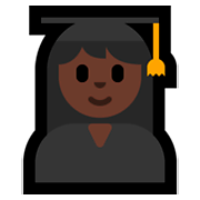 👩🏿‍🎓 Emoji Studentin: dunkle Hautfarbe Microsoft Windows 10 April 2018 Update.