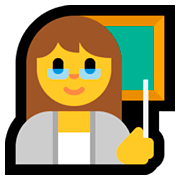 Émoji 👩‍🏫 Enseignante sur Microsoft Windows 10 April 2018 Update.