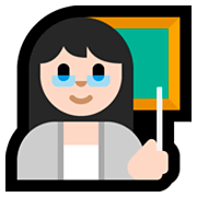 Émoji 👩🏻‍🏫 Enseignante : Peau Claire sur Microsoft Windows 10 April 2018 Update.