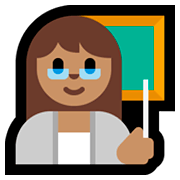 Emoji 👩🏽‍🏫 Professoressa: Carnagione Olivastra su Microsoft Windows 10 April 2018 Update.