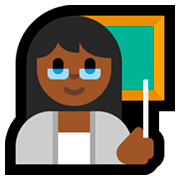 👩🏾‍🏫 Emoji Professora: Pele Morena Escura na Microsoft Windows 10 April 2018 Update.