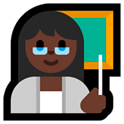 Émoji 👩🏿‍🏫 Enseignante : Peau Foncée sur Microsoft Windows 10 April 2018 Update.