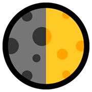 Emoji 🌓 Primo Quarto Di Luna su Microsoft Windows 10 April 2018 Update.