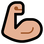 💪🏼 Emoji Bíceps Flexionado: Tono De Piel Claro Medio en Microsoft Windows 10 April 2018 Update.