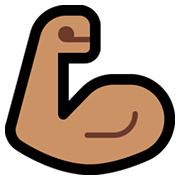 💪🏽 Emoji Bíceps: Pele Morena na Microsoft Windows 10 April 2018 Update.
