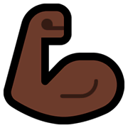 💪🏿 Emoji Bíceps Flexionado: Tono De Piel Oscuro en Microsoft Windows 10 April 2018 Update.