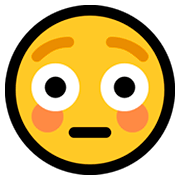 😳 Emoji errötetes Gesicht mit großen Augen Microsoft Windows 10 April 2018 Update.