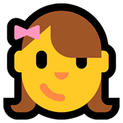 Emoji 👧 Bambina su Microsoft Windows 10 April 2018 Update.