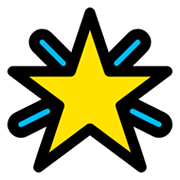 Émoji 🌟 étoile Brillante sur Microsoft Windows 10 April 2018 Update.