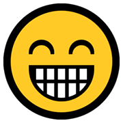 Emoji 😁 Faccina Raggiante Con Occhi Felici su Microsoft Windows 10 April 2018 Update.