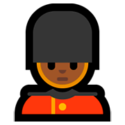 💂🏾 Emoji Guardia: Tono De Piel Oscuro Medio en Microsoft Windows 10 April 2018 Update.