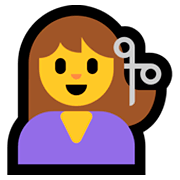 Emoji 💇 Taglio Di Capelli su Microsoft Windows 10 April 2018 Update.