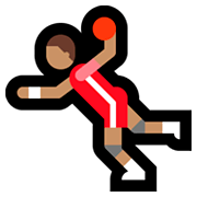 Émoji 🤾🏽 Personne Jouant Au Handball : Peau Légèrement Mate sur Microsoft Windows 10 April 2018 Update.