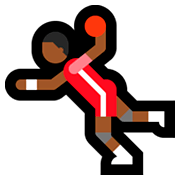 Émoji 🤾🏾 Personne Jouant Au Handball : Peau Mate sur Microsoft Windows 10 April 2018 Update.