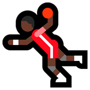 Émoji 🤾🏿 Personne Jouant Au Handball : Peau Foncée sur Microsoft Windows 10 April 2018 Update.
