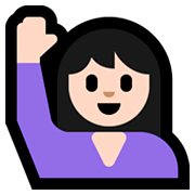 🙋🏻 Emoji Person mit erhobenem Arm: helle Hautfarbe Microsoft Windows 10 April 2018 Update.