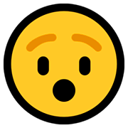 😯 Emoji verdutztes Gesicht Microsoft Windows 10 April 2018 Update.