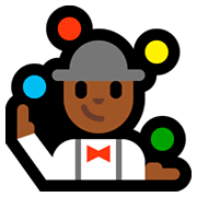 🤹🏾 Emoji Jongleur(in): mitteldunkle Hautfarbe Microsoft Windows 10 April 2018 Update.