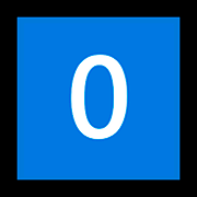 Emoji 0️⃣ Tasto: 0 su Microsoft Windows 10 April 2018 Update.