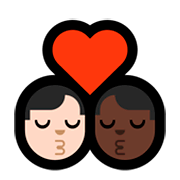 👨🏻‍❤️‍💋‍👨🏿 Emoji sich küssendes Paar - Mann: helle Hautfarbe, Mann: dunkle Hautfarbe Microsoft Windows 10 April 2018 Update.