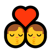 👨‍❤️‍💋‍👨 Emoji sich küssendes Paar: Mann, Mann Microsoft Windows 10 April 2018 Update.