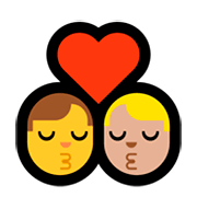 👨‍❤️‍💋‍👨🏼 Emoji Beso - Hombre, Hombre: Tono De Piel Claro Medio en Microsoft Windows 10 April 2018 Update.