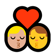 👨🏼‍❤️‍💋‍👨 Emoji sich küssendes Paar - Mann: mittelhelle Hautfarbe, Hombre Microsoft Windows 10 April 2018 Update.